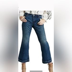 Free People Cropped Raw Hem Flared Jeans 29